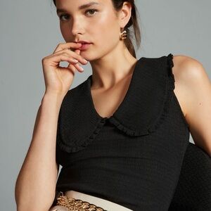 Maeve Ruffled Round Collar Tank